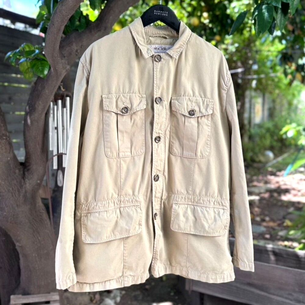 VTG Banana Republic Heritage Safari Cotton Khaki Chore Bush Jacket Size XL 2006